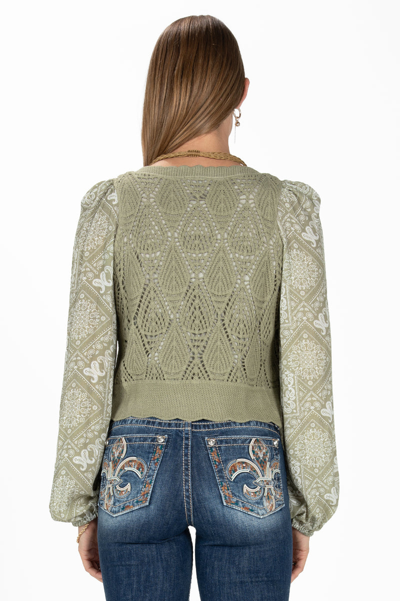 Crochet Paisley Cropped Top