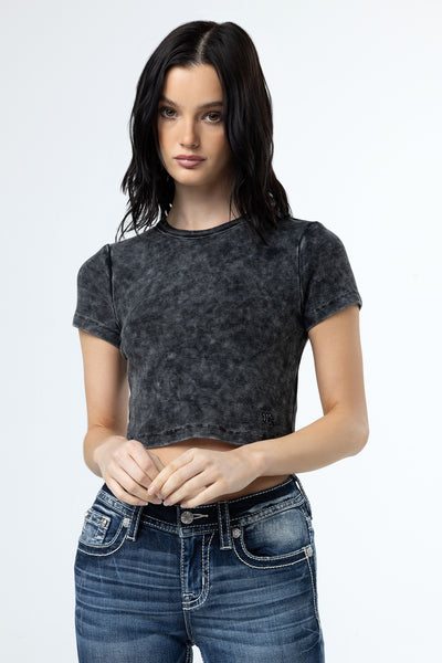 Subtle Wash Crop Tee | Only $22.00 | White, Raspberry Pink