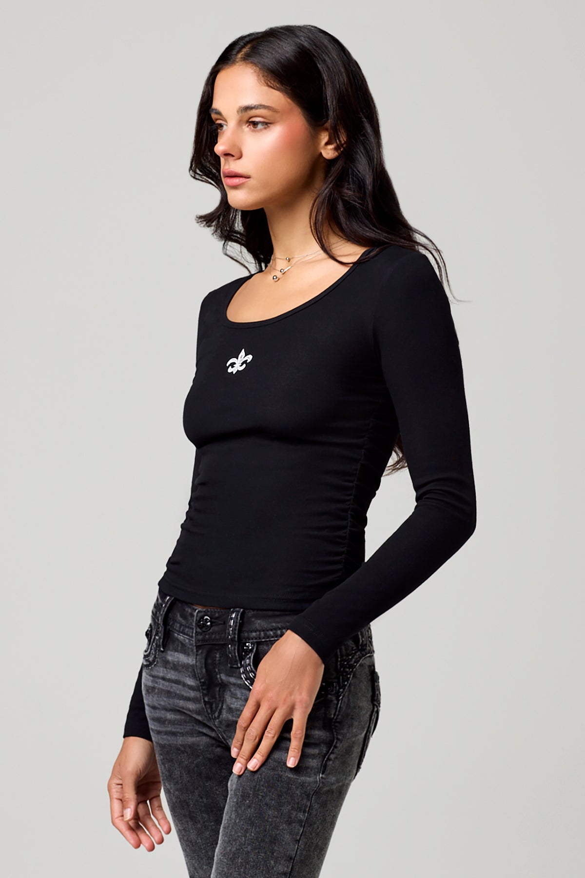 トップス ANDMARY Luca stitch tops black ANDMARY Luca stitch tops Black