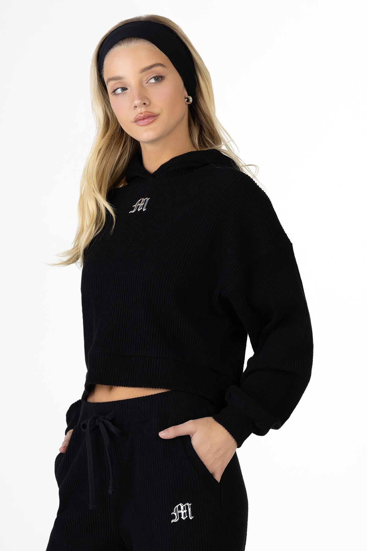 Nara Ribbed Hoodie | Only $38.40 | Heather Grey, Black, Cream