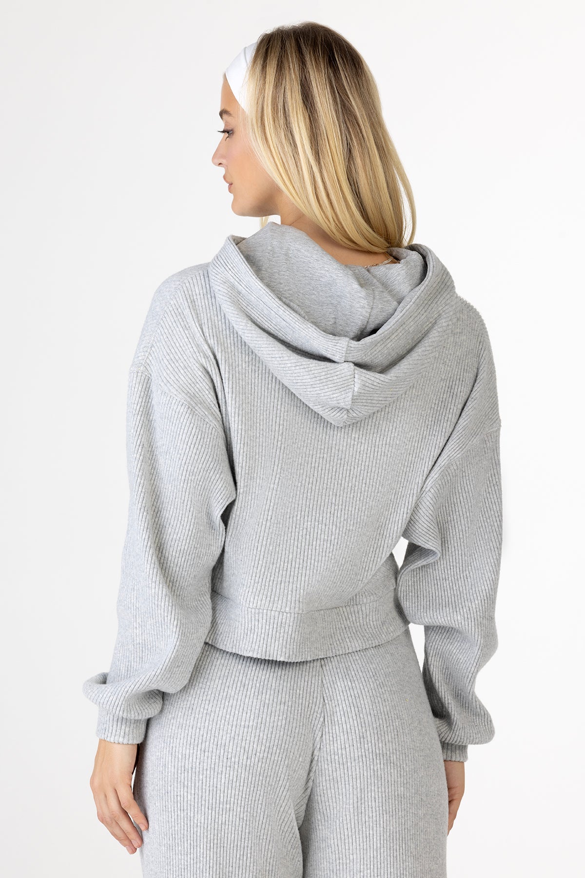 Nara Ribbed Hoodie | Only $38.40 | Heather Grey, Black, Cream