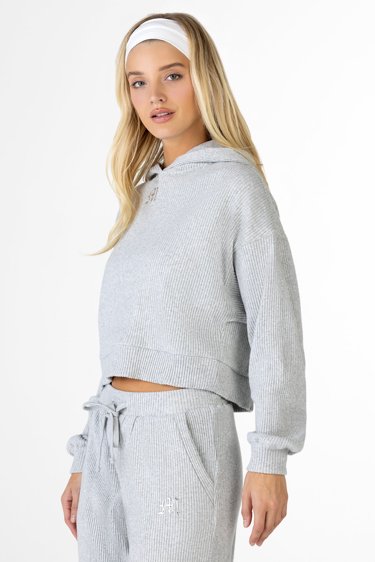 Nara Ribbed Hoodie | Only $38.40 | Heather Grey, Black, Cream