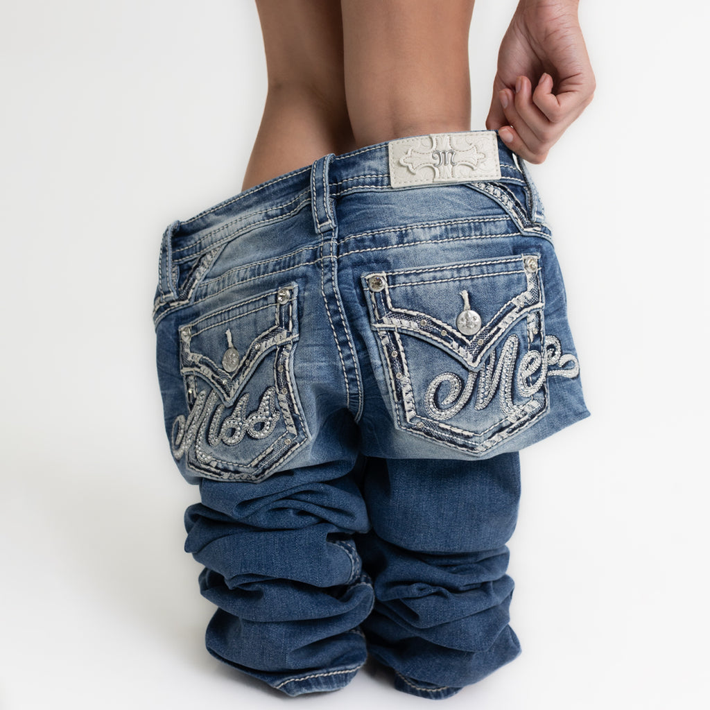 Jeans Miss Me Taille 25, Modèle Boot Cut (Je5733e) - Occasion En Très Bon état, Coupe Régulière, Style Décontracté