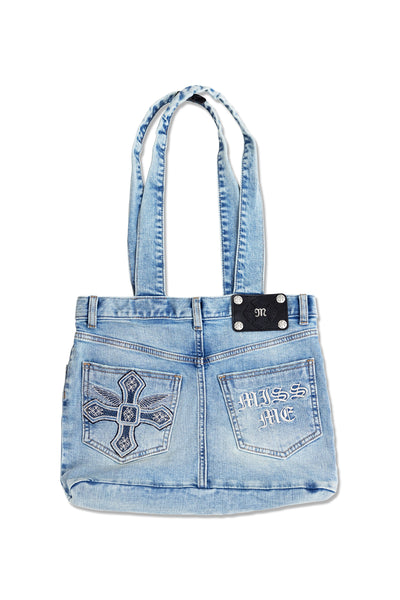 Miss Me Denim Tote | Only $41.65 | Light Denim | Miss Me