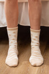 Beige Zebra Stars Crew Socks