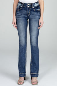 Classic Double Button Bootcut Denim
