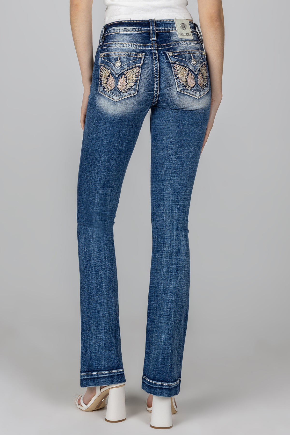 Miss me angel wing bootcut jeans Clearance