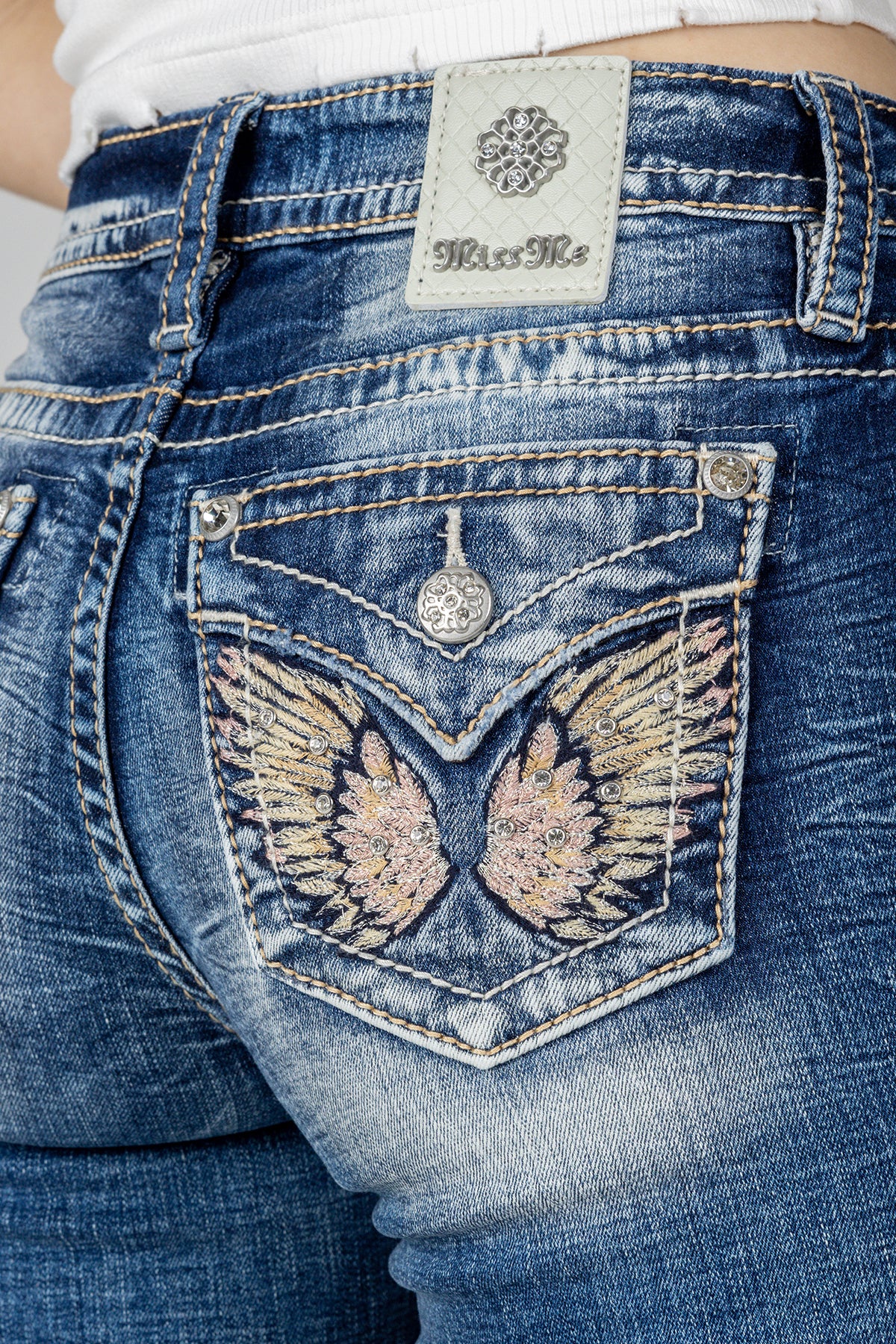 Miss me angel wing bootcut jeans Clearance