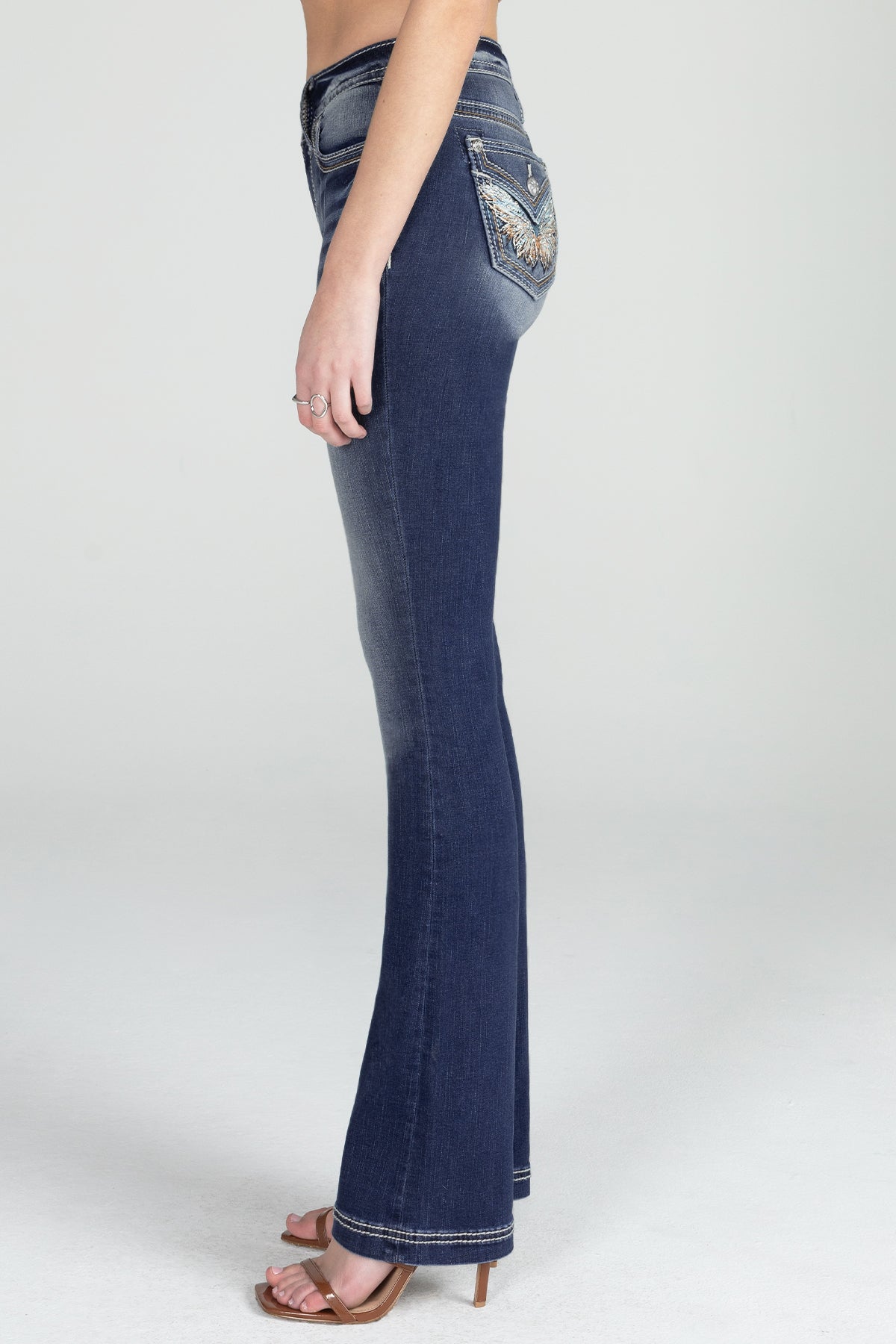 Multicolor Wing Flap Denim