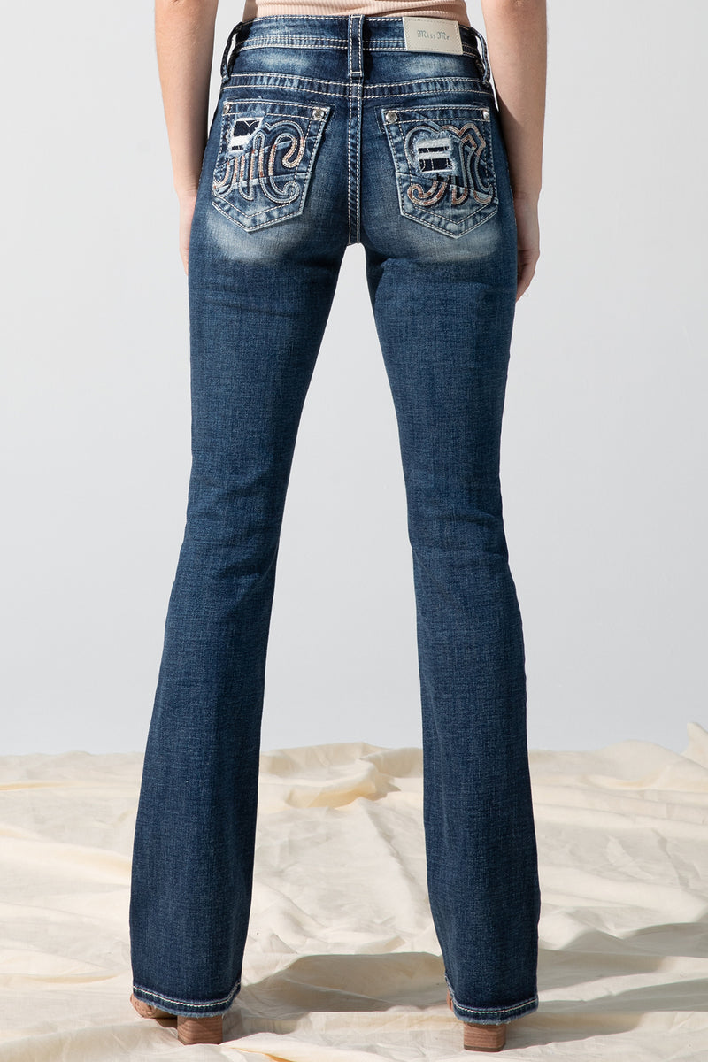 back, Dark Wash