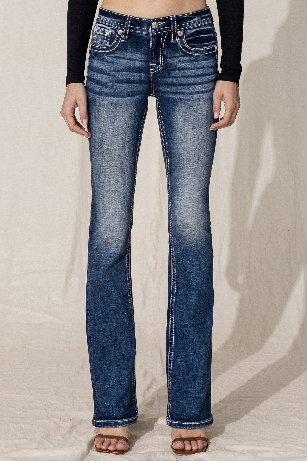 Classic Logo Blowout Bootcut Jean, Only $104.00, Blue