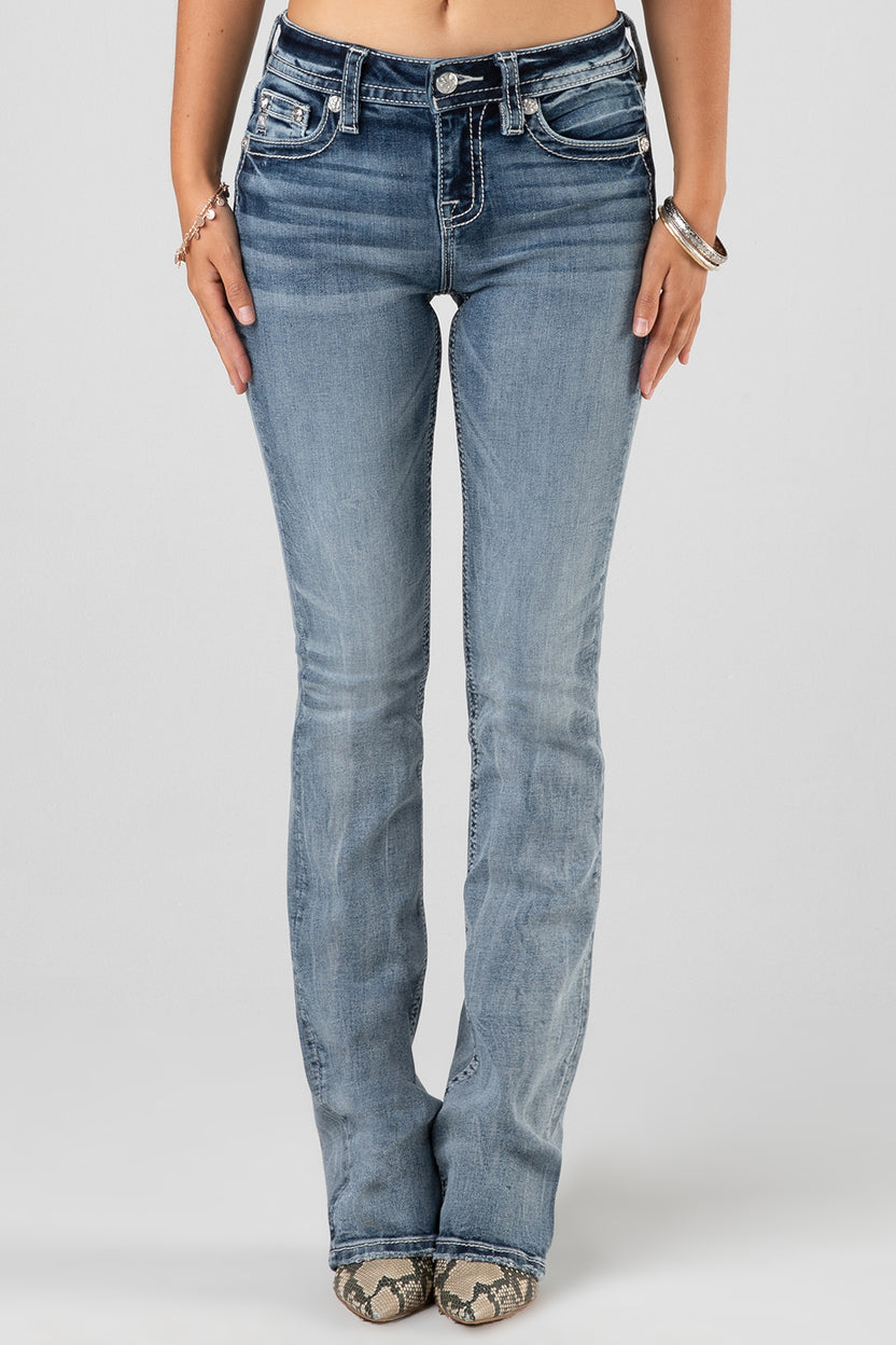 M Pieced Bootcut Jeans – Miss Me