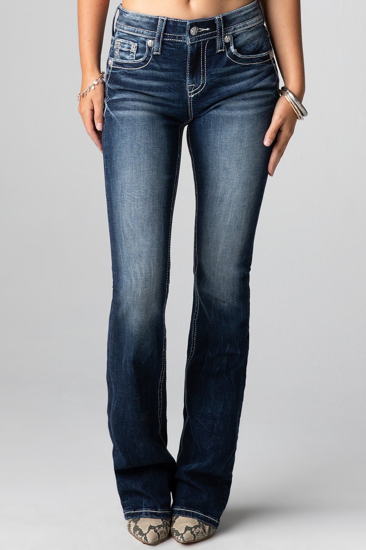 front, Dark Wash