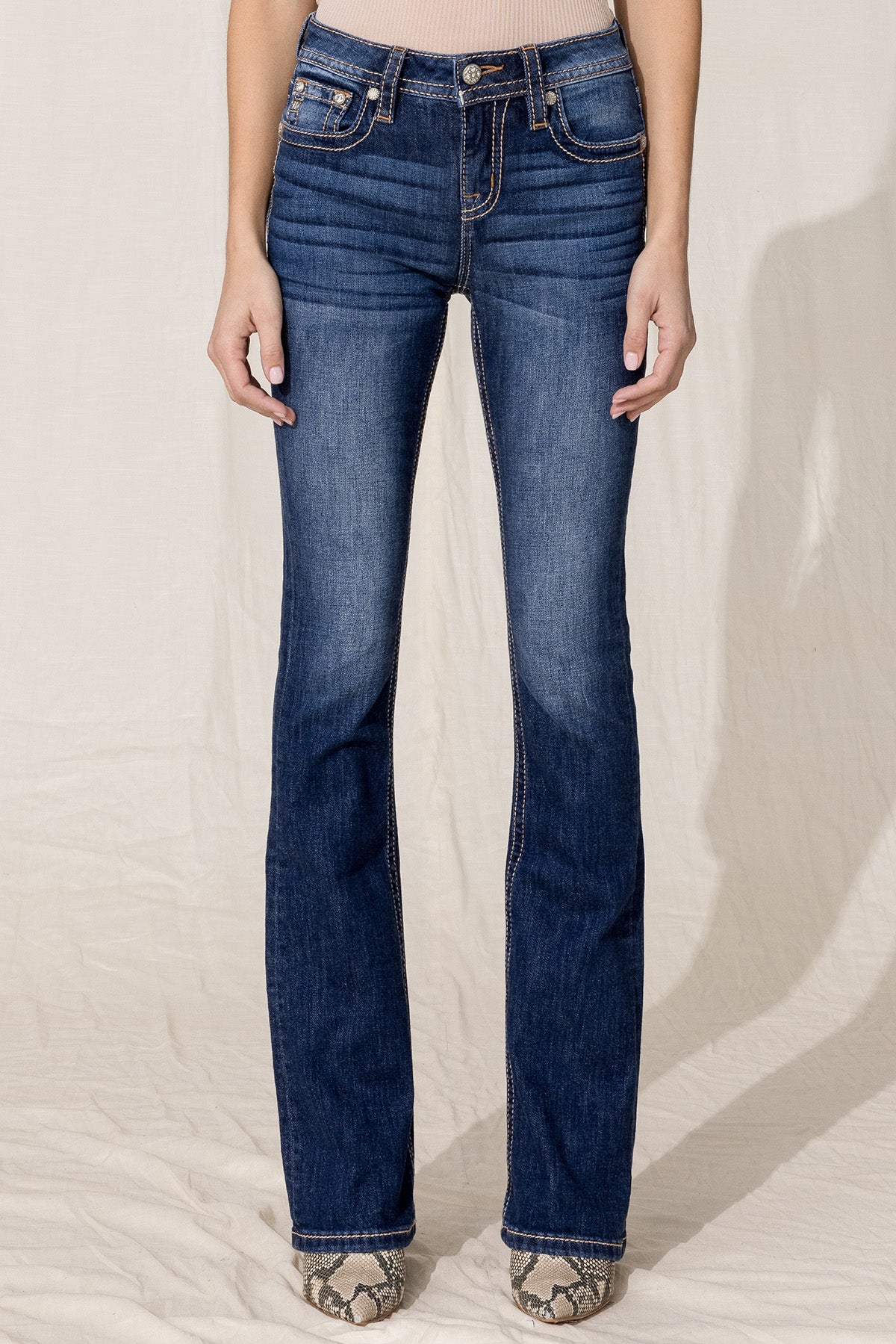 front, Dark Wash