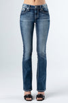 front, dark wash