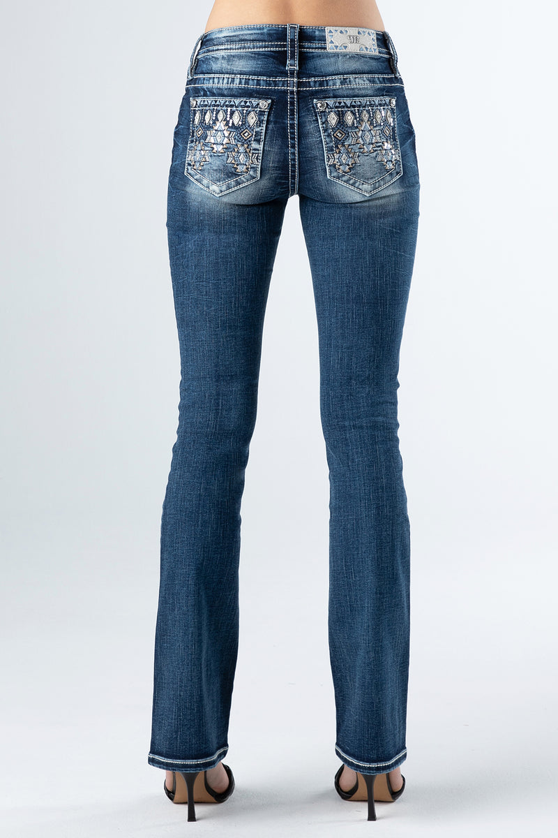 back, dark wash
