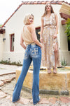 Flared Cross Denim