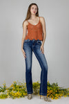 Cow Print Bootcut Denim