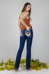 Cow Print Bootcut Denim