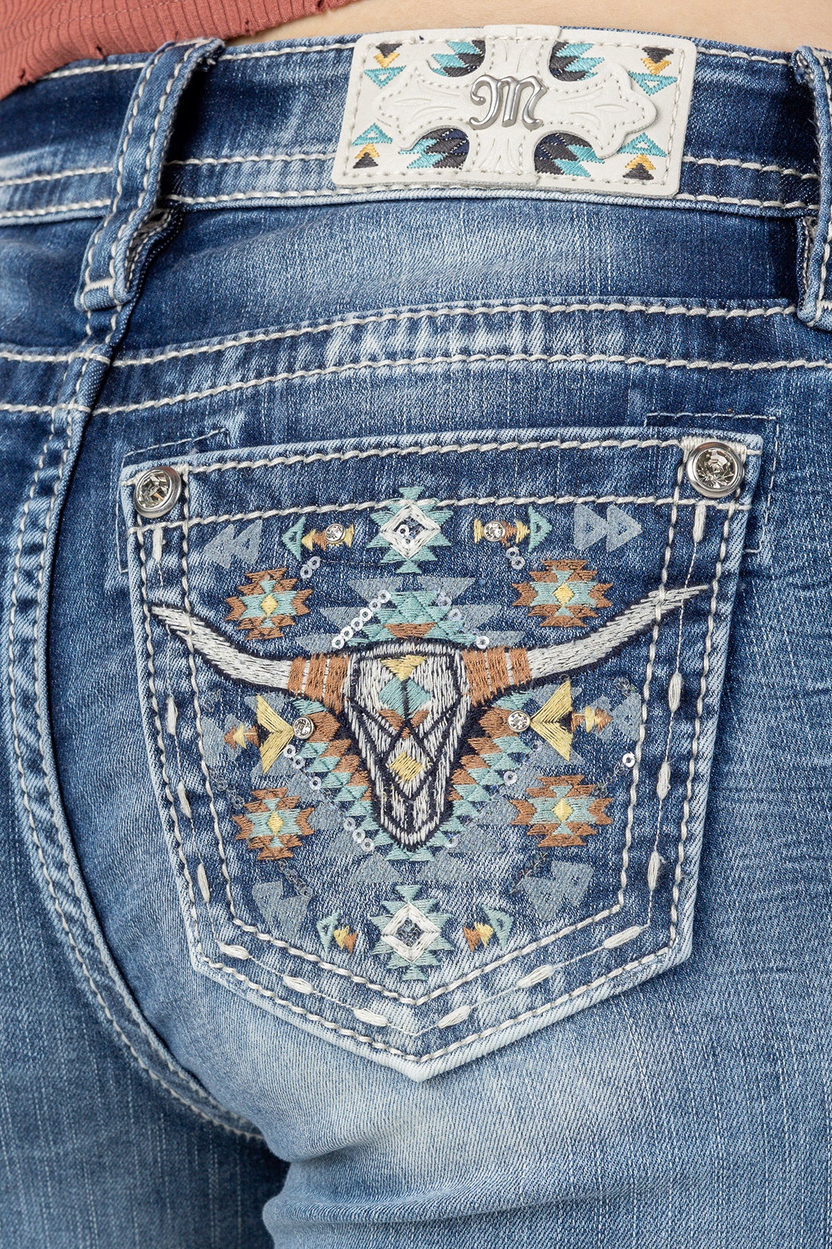 Turquoise Native Longhorn Denim