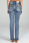 Coral Aztec Straight Jeans