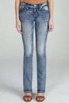 Coral Aztec Straight Jeans