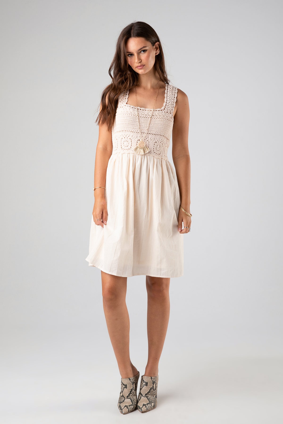 Crochet strap back clearance dress