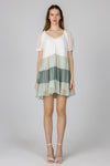 Puff Sleeve Colorblock Dress