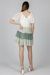 Puff Sleeve Colorblock Dress