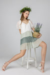 Puff Sleeve Colorblock Dress