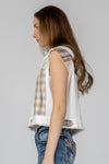 Plaid Vest Hoodie Denim Jacket