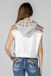 Plaid Vest Hoodie Denim Jacket