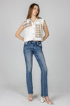 Plaid Vest Hoodie Denim Jacket