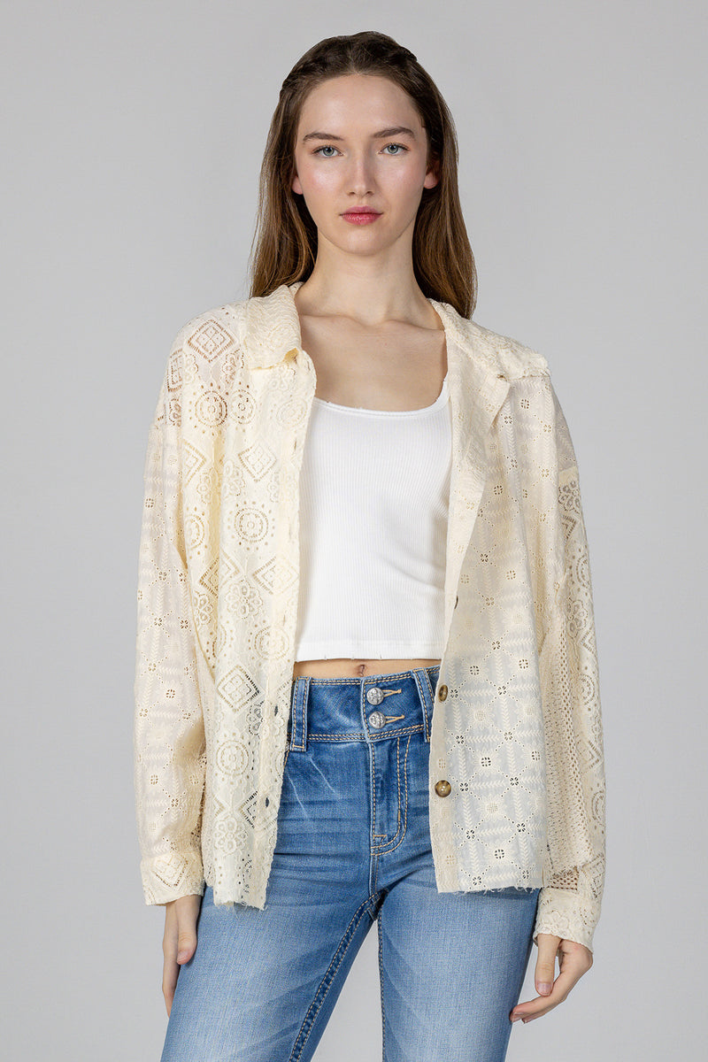 Crochet Button Up Shirt