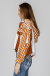 Floral Crochet Plaid Hoodie Jacket