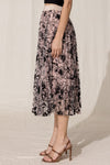 Velvet Burnout Pleated Skirt