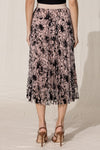 Velvet Burnout Pleated Skirt