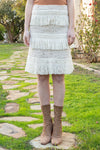 Woven Tiered Crochet Ruffle Skirt