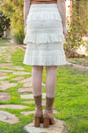 Woven Tiered Crochet Ruffle Skirt