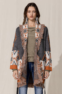 Aztec Fringe Cardigan