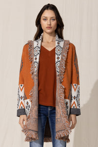 Aztec Fringe Cardigan