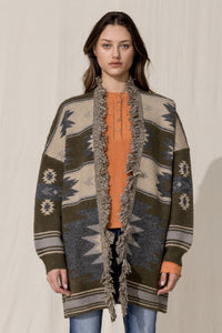 Fringe Aztec Cardigan