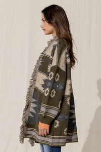 Fringe Aztec Cardigan