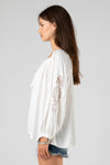 Embroidered Sleeve Woven Top