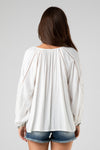 Embroidered Sleeve Woven Top