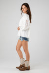 Embroidered Sleeve Woven Top