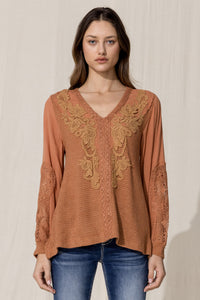 Crochet Waffle Knit Top