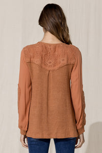 Crochet Waffle Knit Top