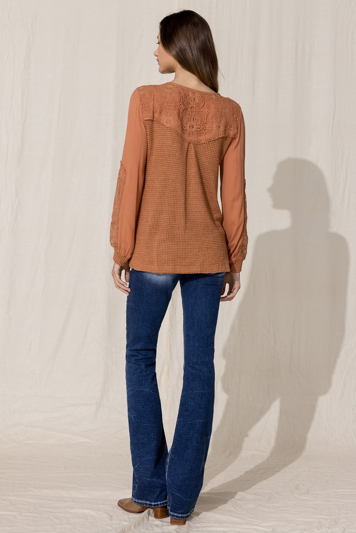 Crochet Waffle Knit Top