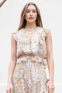 Multi Floral Printed Cropped Top